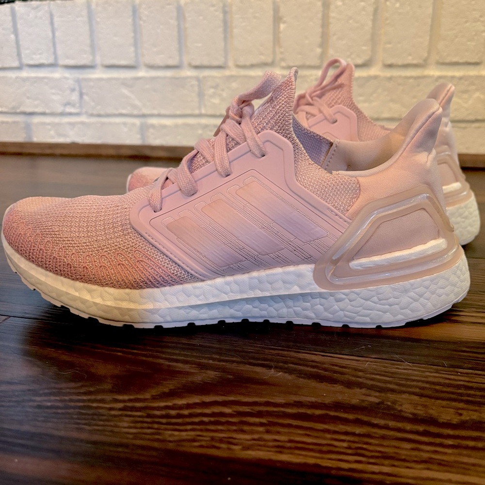 Women’s Adidas Ultraboost 20. Pink, size 9.5. EUC, barely worn.
